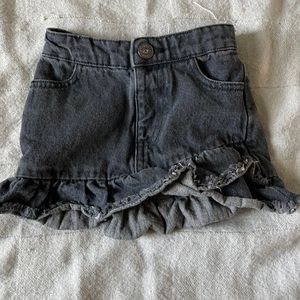 Black denim skirt